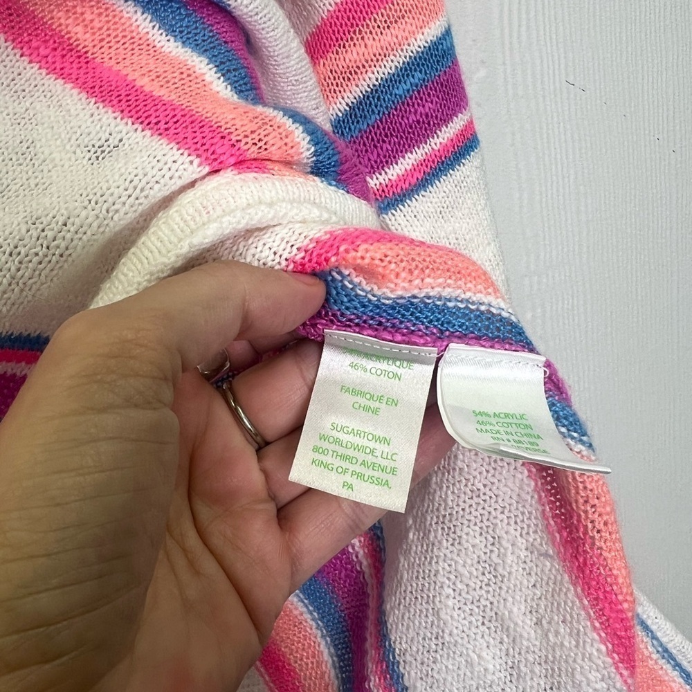 Lilly Pulitzer - Rozalia Rainbow Striped Side Vent Long Sleeve Eve Sweater S - Picture 11 of 12